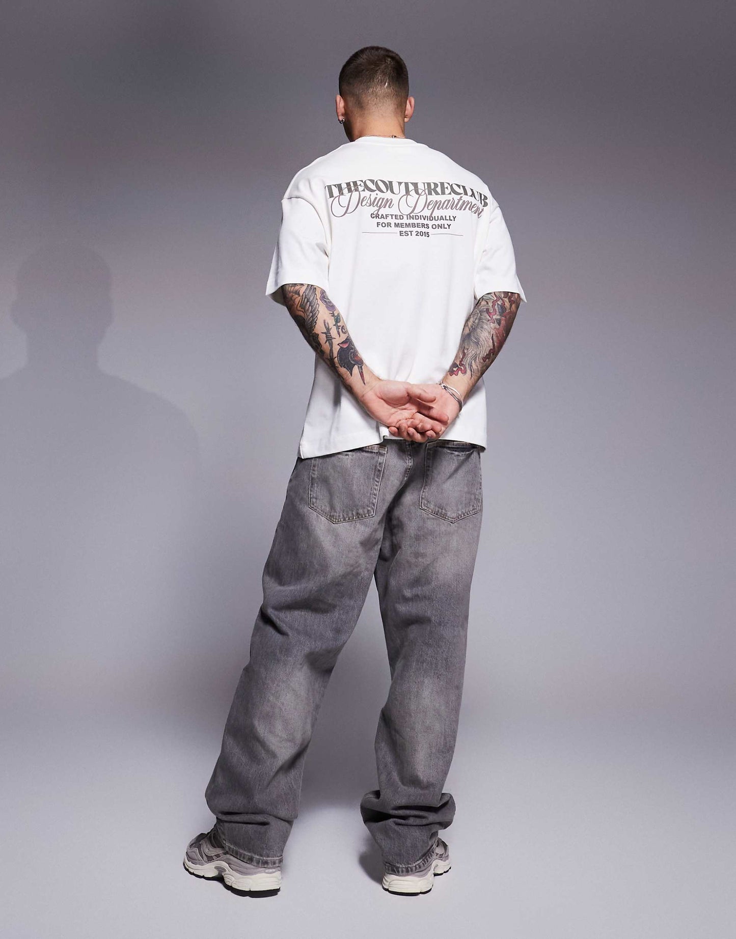 Unisex Oversize Beyaz Couture Club T-Shirt