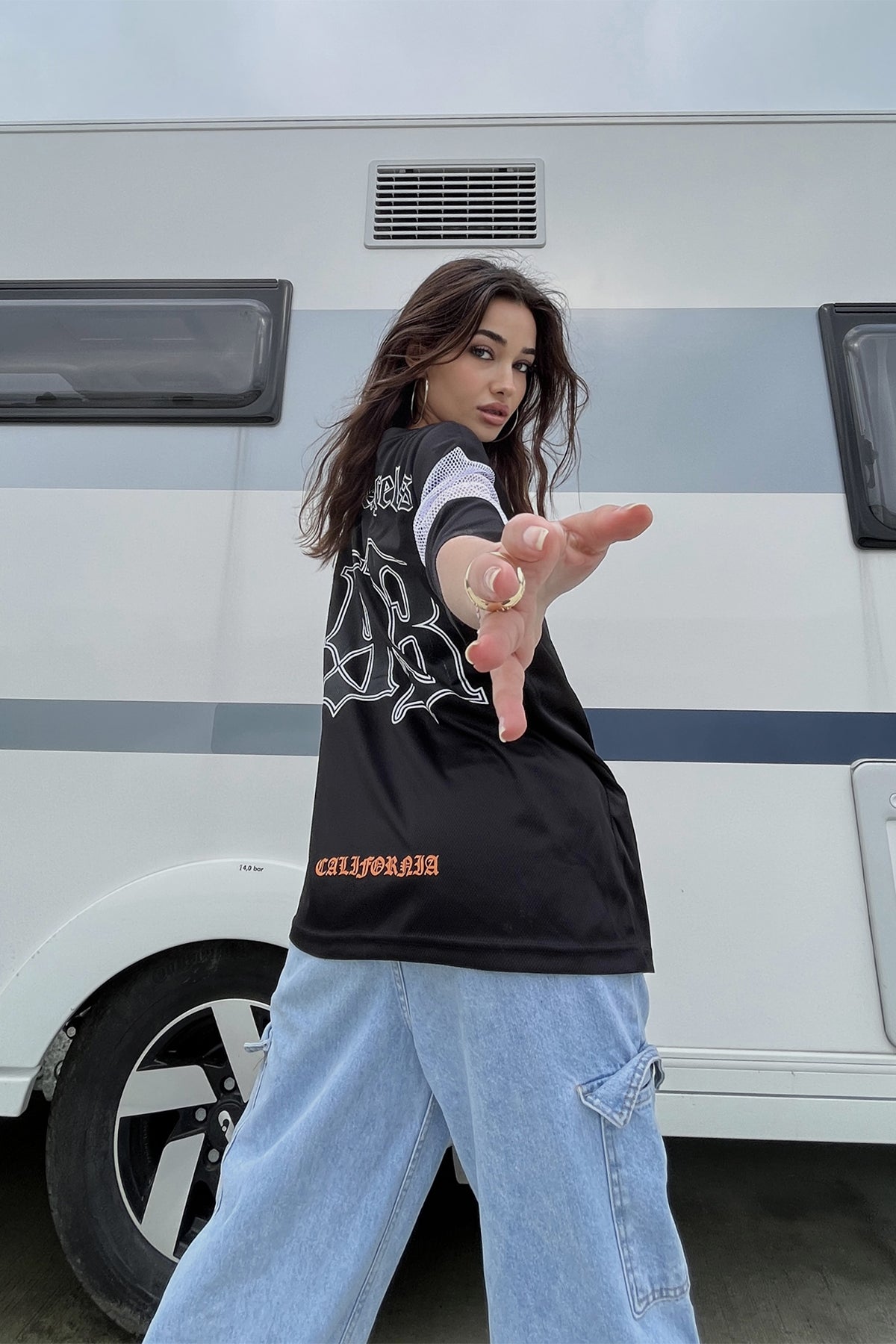 Unisex Oversize Los Angeles Forma T-Shirt