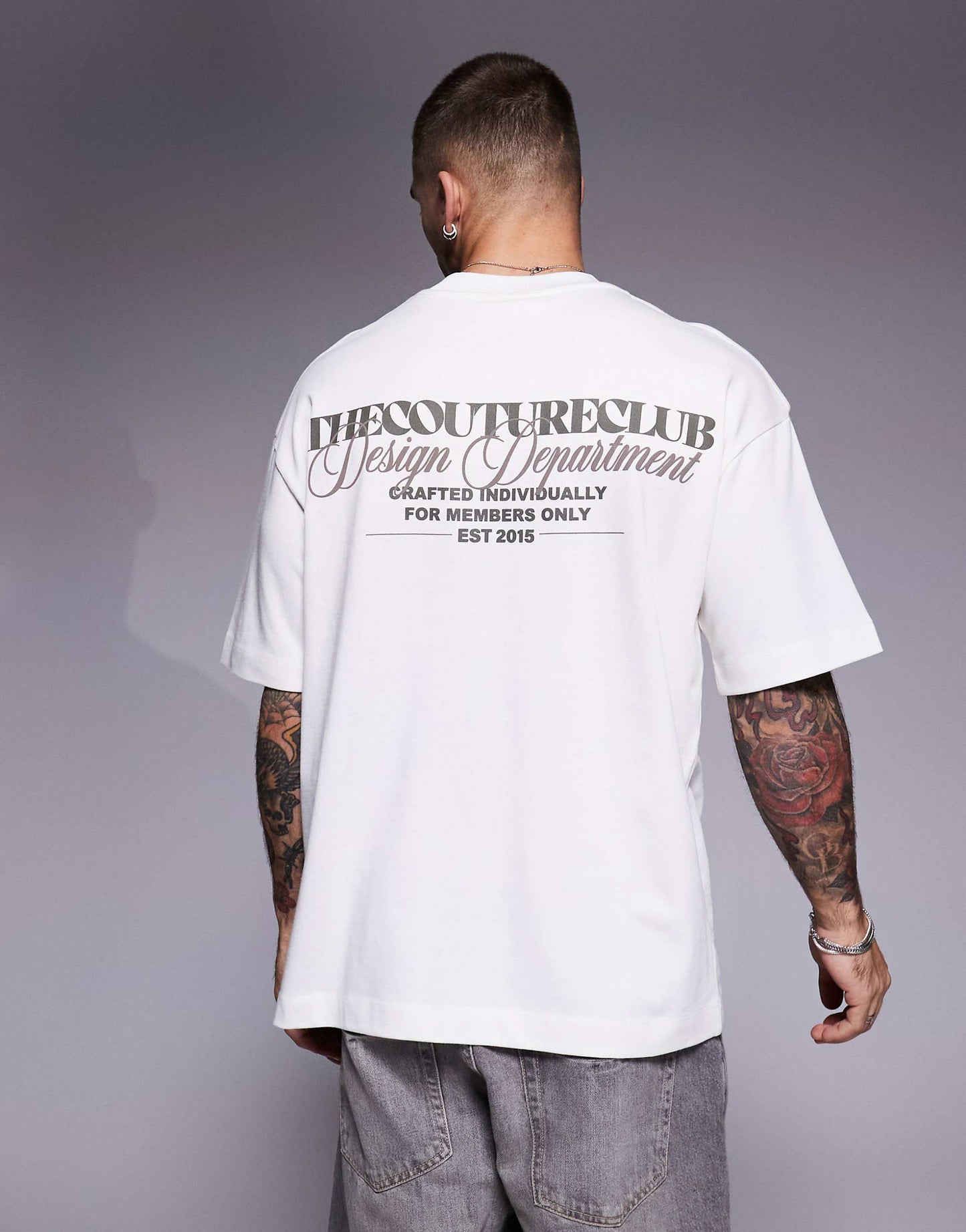 Unisex Oversize Beyaz Couture Club T-Shirt